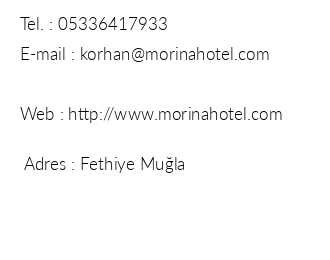 Morina Deluxe Hotel iletiim bilgileri
